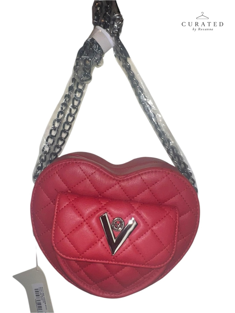 NWT Valentino Orlandi Red Quilted Heart Crossbody Bag